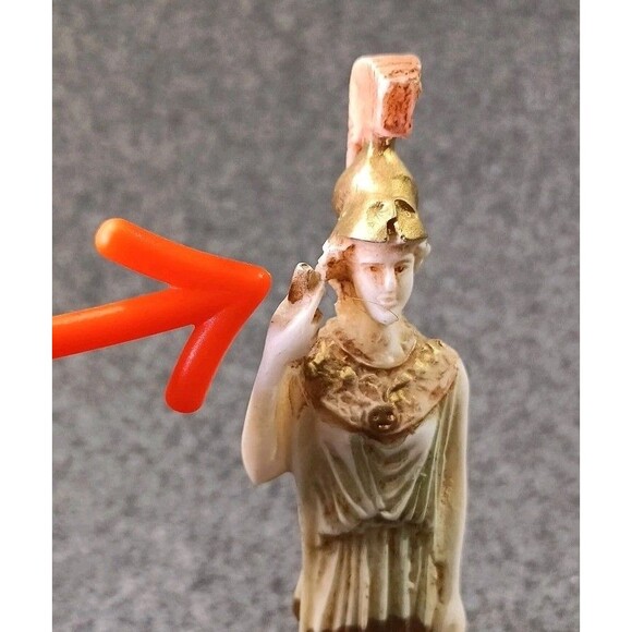 Athena Athene Greek Goddess of Wisdom Warfare Handicraft Statute Alabaster 10" - Picture 5 of 16